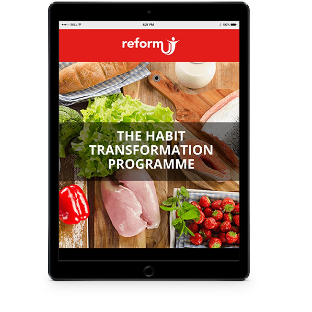 A reformU nutrition coaching programme displayed on a tablet